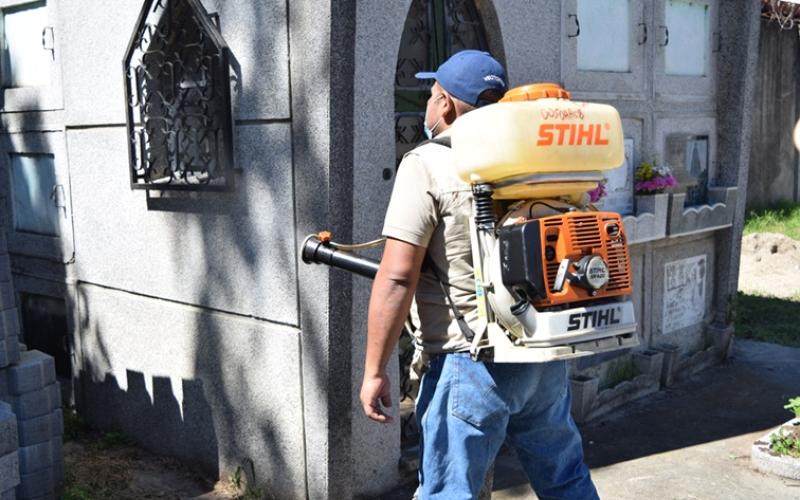 Salud realiza tareas de abatización y fumigación en el Cementerio General