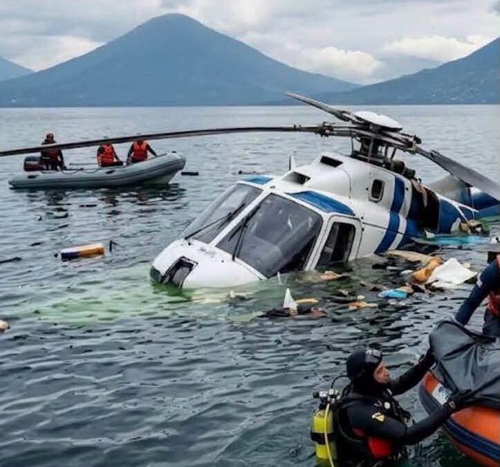 Helicóptero se precipita en el lago de Atitlán